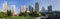 September 5, 2017 San Francisco/CA/USA - Panoramic view of Yerba Buena gardens surrounded by museums and skyscrapers in downtown