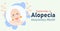 September is Alopecia Awareness Month banner. Alopecia Areata an autoimmune hairloss condition. Vector poster for social media and