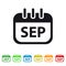 September Calendar Icon - Colorful Vector symbol