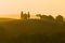 September dawn at the Cappella della Madonna di Vitaleta. Tuscany, Italy