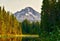 September seasons with Mt Hood reflecting in Trillium Lake