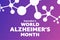 September is World Alzheimer Month concept. Template for background, banner, card, poster with text inscription. Vector EPS10