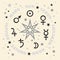 The Septener. Star of The Magicians. Seven planets of Astrology.