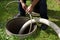 Septic tank: the cleaning of a domestic septic tank (MGW2058A1519)
