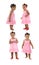 Sequence of a african with pink dress