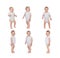 Sequence of a babies standing in underwear