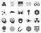 Sequence, biology. Bioengineering glyph icons set. Biotechnology for health, researching, materials creating. Molecular biology,