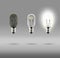 Sequence of Creative idea,three bulb in studio room