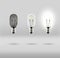 Sequence of Creative idea,three bulb in studio room
