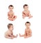 Sequence of four images with a funny baby