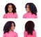 Sequence of photos of a pretty African American girl