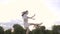 Sequence slow motion jump ballerina girl Japanese