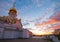 Serafim Sarovsky temple on sunset in Khabarovsk, Russia