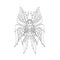 Seraph or Seraphim a Six-Winged Fiery Angel with Six Wings and Deer Antlers Tattoo Style Black and White