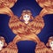 Seraph, six winged Angel. Seamless pattern. Color hand drawn illustration. Highest rank in Christian angelology. Trendy