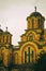 Serbia, Belgrade, March 2019. St. Mark`s Christian Cathedral toned photo