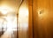 SERBIA, BELGRADE - MAY 30, 2017. Hotel room. The door to the hot