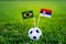 Serbia - Brazil, Group E, Wednesday, 27. June, Football, World Cup, Russia 2018, National Flags on green grass, white football bal
