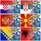 serbia croatia macedonia montenegro albania flag with euro banknotes