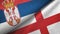Serbia and England two flags textile cloth, fabric texture