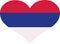 Serbia flag heart