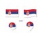 Serbia flag logo icon set, rectangle flat icons, circular shape, marker with flags