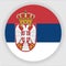 Serbia Flat Rounded Flag Vector