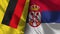 Serbia and Germany Realistic Flag â€“ Fabric Texture Illustration