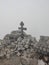 Serbia mountain Rtanj ruins of stone chapel on mountain top