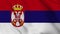 Serbia national flag close up waving video animation