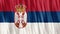 Serbia National Flag. Seamless loop animation closeup waving.