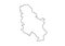 Serbia outline map national borders country shape
