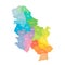 Serbia political map of administrative divisions