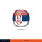Serbia round flag vector design.