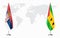 Serbia and Sao Tome and Principe flags for official meeti