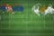 Serbia vs Cyprus Soccer Match, national colors, national flags, soccer field, football game, Copy space