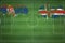 Serbia vs Iceland Soccer Match, national colors, national flags, soccer field, football game, Copy space