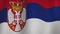 Serbia waving flag closeup means freedom or government - looping video animation