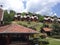 Serbia, wet Mountain, small houses, restaurant, trees, nature,