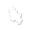 Serbia - white 3D silhouette map of country area with dropped shadow on white background. Simple flat vector
