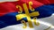 Serbian Orthodox Church flag. 3d Christendom orthodox flag waving. Jesus Christ Serbian Orthodox Church seamless loop animation cl