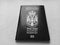 Serbian passport. New biometric document for border crossing. Official documentation. Shiny letters. Black and white monochrome