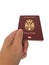Serbian passport on the white background