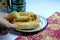 Seremban, Malaysia - May 2022 :Popia goreng, a kind of famous Malaysian Traditional fried snack