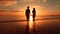 Serenade of Love: Silhouettes of Young Couples Embracing the Sunset