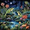 Serendipitous Soiree - Frolicking Frogs in a Moonlit Meadow