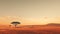 Serene African Savanna Sunset: A Minimalist Uhd Image