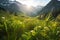 Serene Alpine Meadow at Sunrise