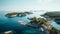 Serene Archipelago Landscape With Rocky Islands And Crystal Clear Water