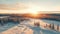 Serene Arctic Landscape: A Charming Winter Scene In Rural Finland